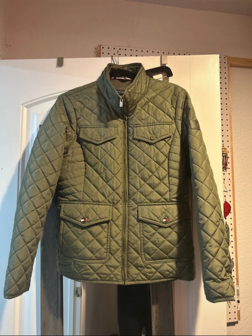 Tommy Hilfiger Quilted Olive Green Sz S